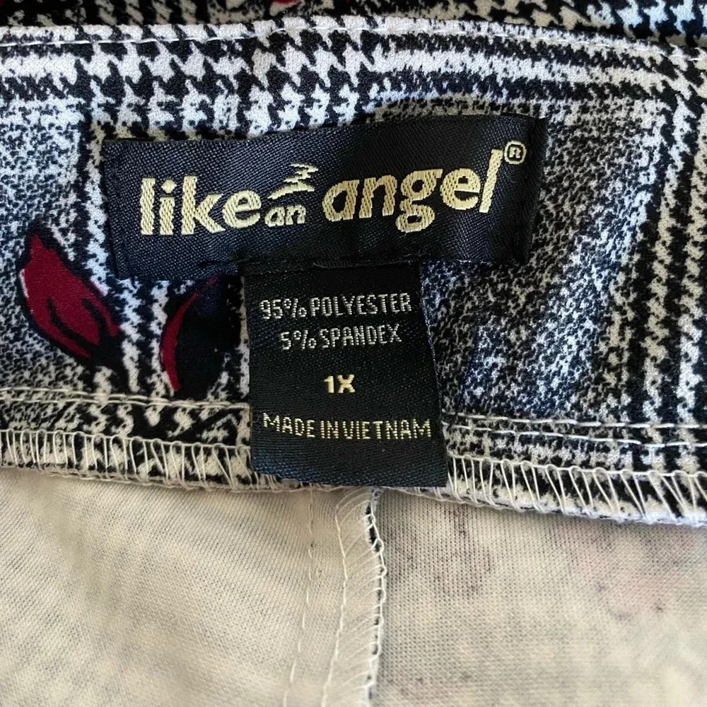 LIKE AN ANGEL | Women’s Plaid Floral Print Straight Leg Trouser Pants Size XL - Picture 6 of 7